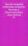 Image de »Sein, das verstanden werden kann, ist Sprache«: Hommage an Hans-Georg Gadamer (edition