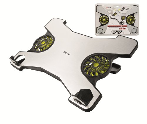 Trust Notebookstand Kühler Xstream Alu verstärkt (mit 2 Lüftern USB-Betrieb) 5-fach verstellbar, silber - 2