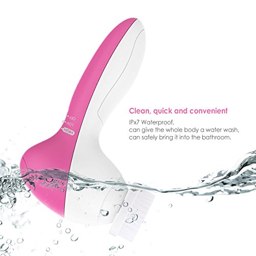 Bindex wasserdichte elektrische Gesichtsreinigungsbürste mit 7 verschiedene Bürstenköpfen für Gesichtspflege Tiefenreinigung Peeling und Massage in einem - 5