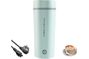 HIULLEN Hervidor de Viaje,400ml Hervidor Eléctrico Portátil, Mini Taza de Agua Eléctrica con Cable de Energía, 5 minutos de cocción rápida,Apagado Automático, para Hacer Leche, Café y Té, Verde