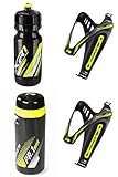 RaceOne.it - KIT Fluo Race: Borraccia XR1 + 2 Portaborraccia X3 + ToolBox PR1 ideale per Bici Race / MTB / Gravel / Trekking Bike. Capacità: 600 CC / Cadauno. Colore NERO/GIALLO Fluo. 100% MADE IN ITALY (RO_KIT_3_X3_FLUO_YFL)