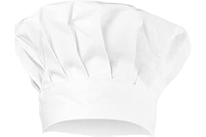 Meet-shop Toque de Cuisinier,Chapeau de Cuisine Chapeau de Chef Ajustable en Coton pour Enfants Adulte,Blanc M
