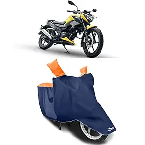 JEHOVA Water Proof Bike - Scooty Cover for Compatible with Tvs Raider 125 Dust Proof Two Wheeler Cover (Strips Orange)
