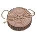 Produktbild WINOMO Rustikale Shabby Chic Hochzeit Holzring Kissen Träger Jute Seil Runde