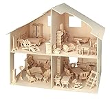 El tamaño final de 40x37 cm Pebaro 880 - Casa de muñecas con Muebles