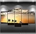 Produktbild dsfytrewKein Rahmen Canvas Hd Prints Paintings Home Decor 5 Pieces Camel Team Landscape Pictures Modular Light In The Darkness Poster Wall Art