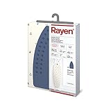 Gama Especial de Rayen Rayen - Funda para tabla de planchar con soporte de silicona para la plancha (funda de planchar alcolchada y fácil de colocar con sistema EasyClip), 3 capas: Espuma, muletón y tejido Canvas. Gama Especiales. 130x47 cm, Blanco con triangulos