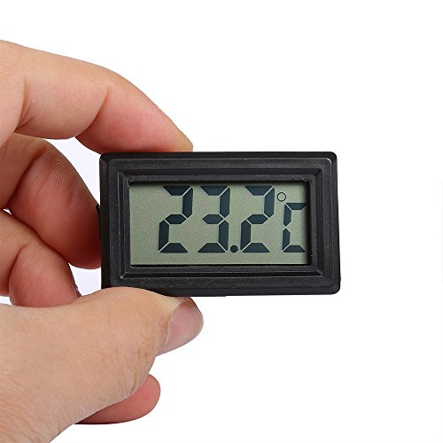 eSky24 Mini- Batteriebetriebenes Digitalthermometer mit LCD-Display für Aquarium, Terrarium, Kühl- und Gefrierschrank usw., 2m Anschlussleitung - 2