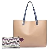 Shopper Henkel Trage Einkaufs Tasche, City Damenhandtasche, absolut im Trend, als Geschenk- Set mit kleinem Kosmetik Beutel aus Segeltuch gefertigt