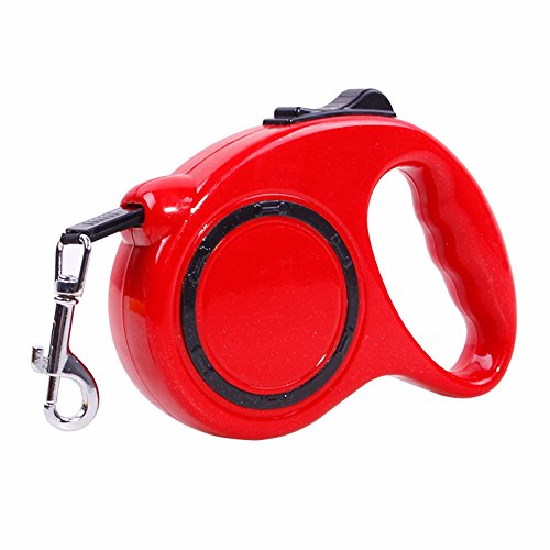 Preisvergleich Produktbild Farity-p Automatische einziehbaren Zugseil - Automatische einziehbaren Leine tragbaren Pet dog Kette aufrollvorrichtung 3, 5 Meter, Rot, Seil 3 Meter lang