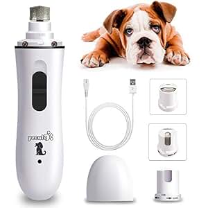 Pecute Pet Nail Grinder,50 DB Ultra Quiet Electric Dog Nail File With 2 ...