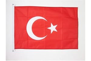 AZ FLAG Flaga Tureckia 90 x 60 cm - flaga turecka 60 x 90 cm zastosowanie na zewnątrz - flagi najwyższej jakości