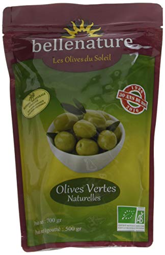 Belle Nature Olives Sachet Vertes Nature Bio 500 g - Lot de 2