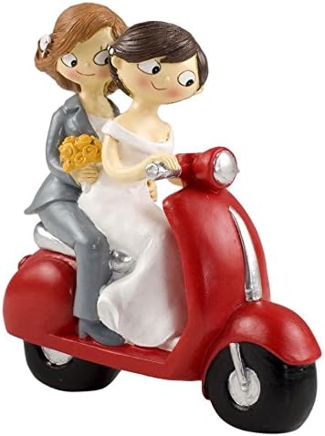 mopec y961 – Bridal Couple Figurine Cake Pop &amp; Fun In Bike, 17 cm