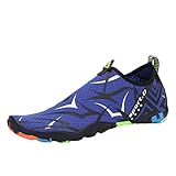 Dorical Badeschuhee Unisex Wasserschuhe Schwimmschuhe Surfschuhe Strandschuhe Gymnastiksschuhe Yoga-Schuhe Barfußschuh Aquaschuhe Schnell Trocknend Rutschfeste für Damen Herren (Blau,35 EU)