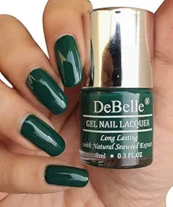 DeBelle Gel?Green?Nail Polish-Bottle Green(Hyacinth Folio), 8 ml - Enriched with natural Seaweed Extract, cruelty Free, Toxic Free