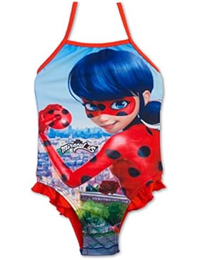 Miraculous Ladybug e Cat Noir - Costume Intero con Volant Mare Piscina - Full Print - Bambina - Novità Prodotto...