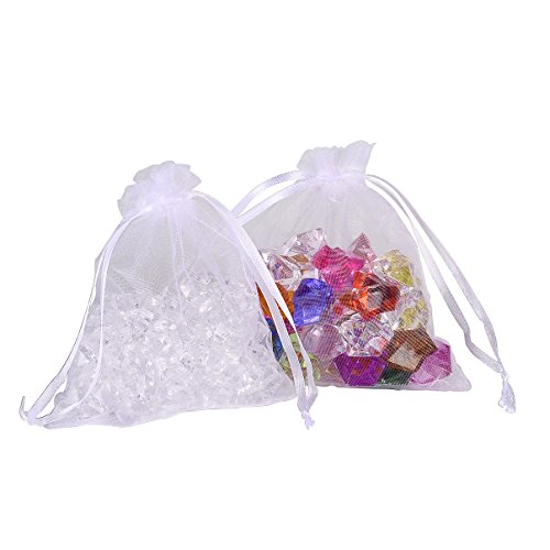 50 Stück Organza Geschenktüten weiß Hochzeit Party Favor Taschen Schmuck Beutel Wrap - 5