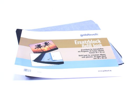 Goldbuch Ersatzblock für Schraubalbum, 30 schwarze Seiten mit Pergamin-Trennblättern, Passend für Alben mit einer Größe von 39 x 31 cm, 83077