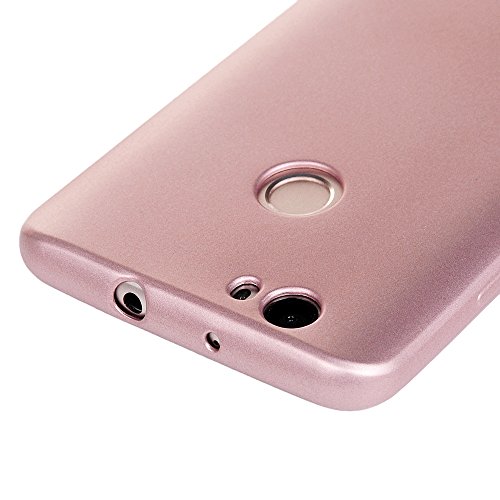 Lanveni Huawei Nova Hülle, Handyhülle Huawei Nova Hülle Etui Protective Case Cover TPU Silikon Schutzhülle Bumper Handytasche TPU-Bumper Weiche Silikon Case mit Glänzender Oberfläche Cover Design (Rose Gold) + 1 x Stylus Stift + 1 x Staubdichte Stecker - 6