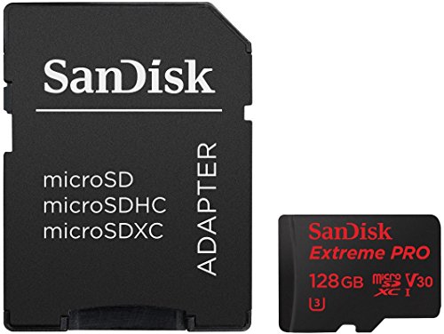 SanDisk Extreme PRO 128GB microSDXC Speicherkarte + SD-Adapter bis zu 95MB/Sek, Class 10, U3, V30 - 3
