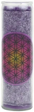 PHOENIX GOLD Purple Flower of Life Stearine Candle in Glass with 3% Ätherischern Oils Burn Time 100 Hours