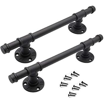 Antikas - Griff schwarz für Schranktüren, Vintage Türgriffe Möbel Retro