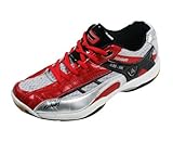 ASHAWAY Unisex ABS506 Indoor Court Shoe, White/Black/Silver/Red, UK10