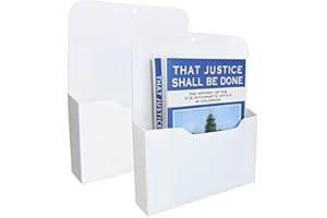 NICFAKY Wobekuy 2 Pack Magnetic File Holder - Paper Holder, Pocket Organizer,Hanging Wall File Organizer Office Supplies Storage, Magazine Mail Organizer Case for Notebooks,Planners,Letter