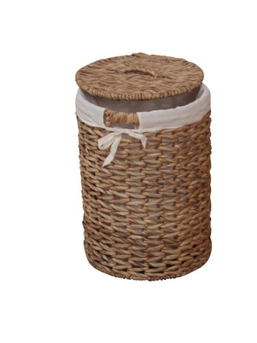 iovivo Wäschekorb aus Wasserhyazinthe handgeflochten natur