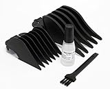 Wahl Two Long Attachment Comb Set for Wahl Super Taper, Chromepro, Balding, Magic 5 Star and other Wahl Clippers, No 12 38mm and No 8 25mm + oil, brush