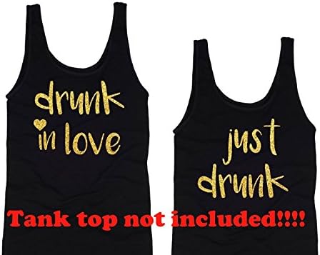 iron on bachelorette party decals/drunk in love just drunk tshirt transfer/bachelorette glitter diy t-shirt designs/heat transfer decals/gold or silver color