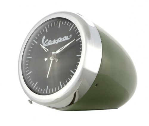 Preisvergleich Produktbild Tischuhr mit Wecker FORME VESPA Vintage, Scheinwerferlook, grün, Ø 70mm