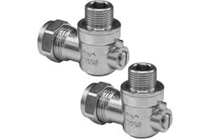 HEP BRINGING YOUR SPACE TO LIFE hep® 15mm x 3/8" Male Threaded Flat Faced Isolation Ball o fix Angle Valves for 3/8" European Flexible Tap Connector (Pack of 2)