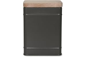 Garden Trading Borough Canister - Small Crafted in Beech, Powder Coated Steel & Steel | H14 X W11.5 X D11.5cm