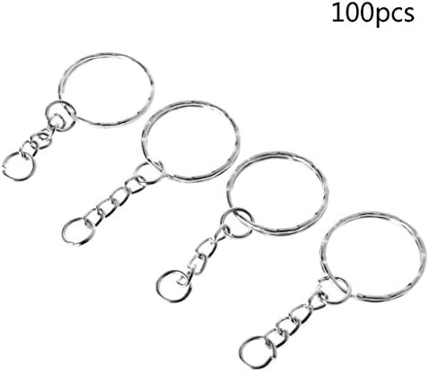 Lamdoo 100pcs/set DIY 25mm Keyring Keychain Split Ring Short Chain Key Fob Rings Craft