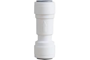 Qrity 1 Piece RO Water Filter Fitting, 3/8" Inline Check Valve Pushfit, 3/8" Pushfit Fittings, Water Filter One Way Check Valve