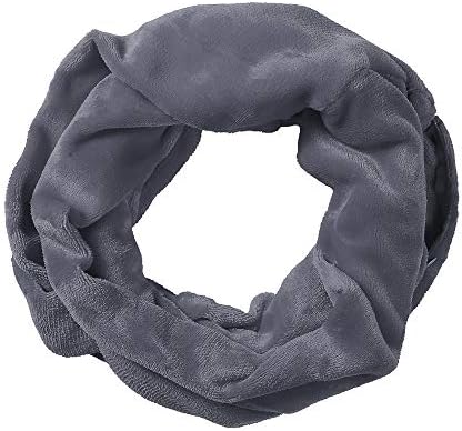 SEWORLD Women Solid Winter Convertible Infinity Scarf Pocket Loop Zipper Pocket Scarves
