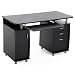 Produktbild SONGMICS Computertisch Schreibtisch und Tastaturauszug, PC Tisch, Unterschrank und 3 Schubladen, BüRotisch für Home Office LCD871B