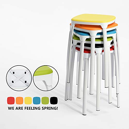 LeMonde Juego de 6 taburetes de Cocina Silla de Oficina Fiesta Desayuno Silla Naranja