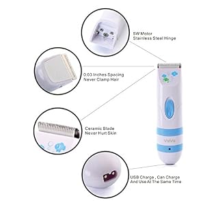 Hair Clipper Trimmer for Baby Kids Children Electric Removable Blades - Babies Haircut Kit Set Hair Shaver Silent… - Image 4