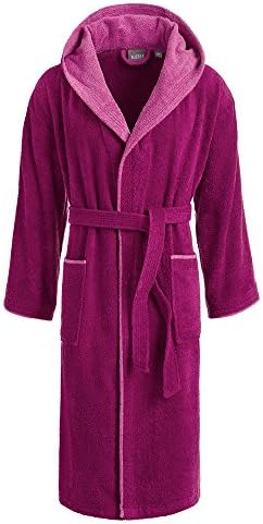 Egeria Cairo Unisex Bathrobe with Hood for men and women, 728/733 Vivid Pink/Rosa, X-Small