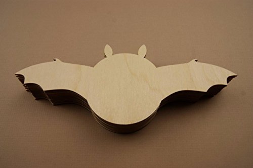 10x Fledermaus, Helloween, Form, Holz, Basteln, Dekoration, Bastelvorlage zum Selbergestalten, Malen, Hängedeko (V67) - 2