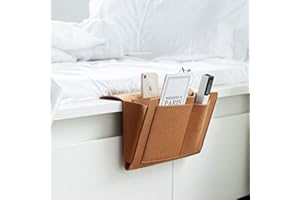 ECOSWAY Lato del Letto Feltro Borsa Portaoggetti con Tasche Divano Letto Scrivania Organizer Porta Oggetti da Appendere per Telefono Riviste Compresse Telecomandi - Kaki