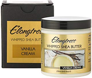 Manteca de karité batida por Elongtress: Manteca de karité hidratante natural para una piel impecable y un cabello delicioso - Hidratante nutritivo corporal y facial - 8 fragancias (Vanilla Cream)