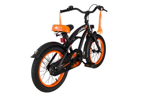 BIKESTAR® Premium Design Kinderfahrrad für coole Kids ab 4 Jahren ★ 16er Deluxe Cruiser Edition ★ Teuflisch Schwarz (matt) - 4