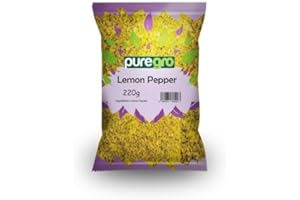 Puregro Lemon Pepper 220g | PACK OF 1 | Ground Blend | Premium Quality Seasoning | Lemon Seasoning | Pimienta Limon | All Purpose Seasoning.