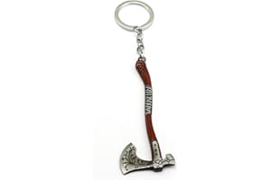 zhixuan Fashion God Of War 4 Kratos Axe Keychain Men Weapon Pendant Key Rings Axe Shape Key Holder Rune Leviathan Kratos Ice Axe Keyring Game Jewelry Accessories