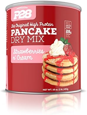 P28 Foods The Original High Protein Pancake Dry Mix, Strawberries N' Cream, 16 Ounce