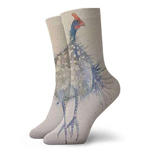 shizh Bas Hommes Sport Athlétique Sport Pintades Aquarelle Art Funny Polyester Chaussettes Crew Respirantes 11.8 pouces ?30 cm